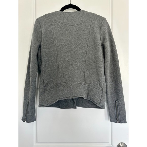 Athleta Gray Heather Belvedere Moto Jacket Size Medium - Picture 4 of 5